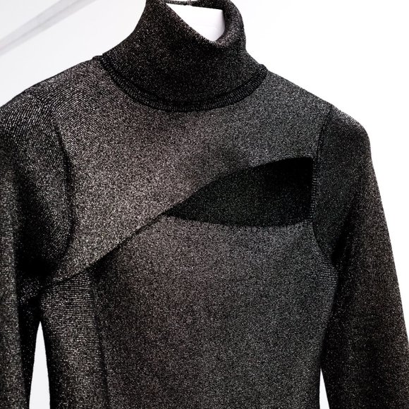 A.L.C. Metallic Knit Turtleneck Top - Picture 4 of 11